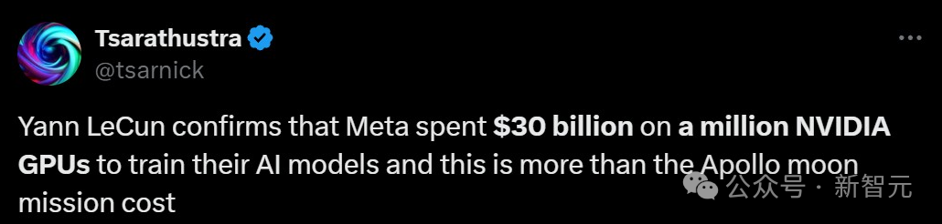 Meta训AI,成本已超阿波罗登月!谷歌豪言投资超千亿美元,赛过OpenAI星际之门插图1 Meta训AI,成本已超阿波罗登月!谷歌豪言投资超千亿美元,赛过OpenAI星际之门