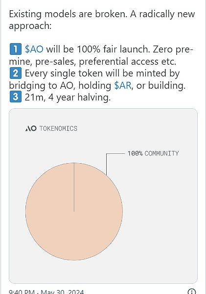 超并行计算 AO 网络透露全新代币模型缩略图